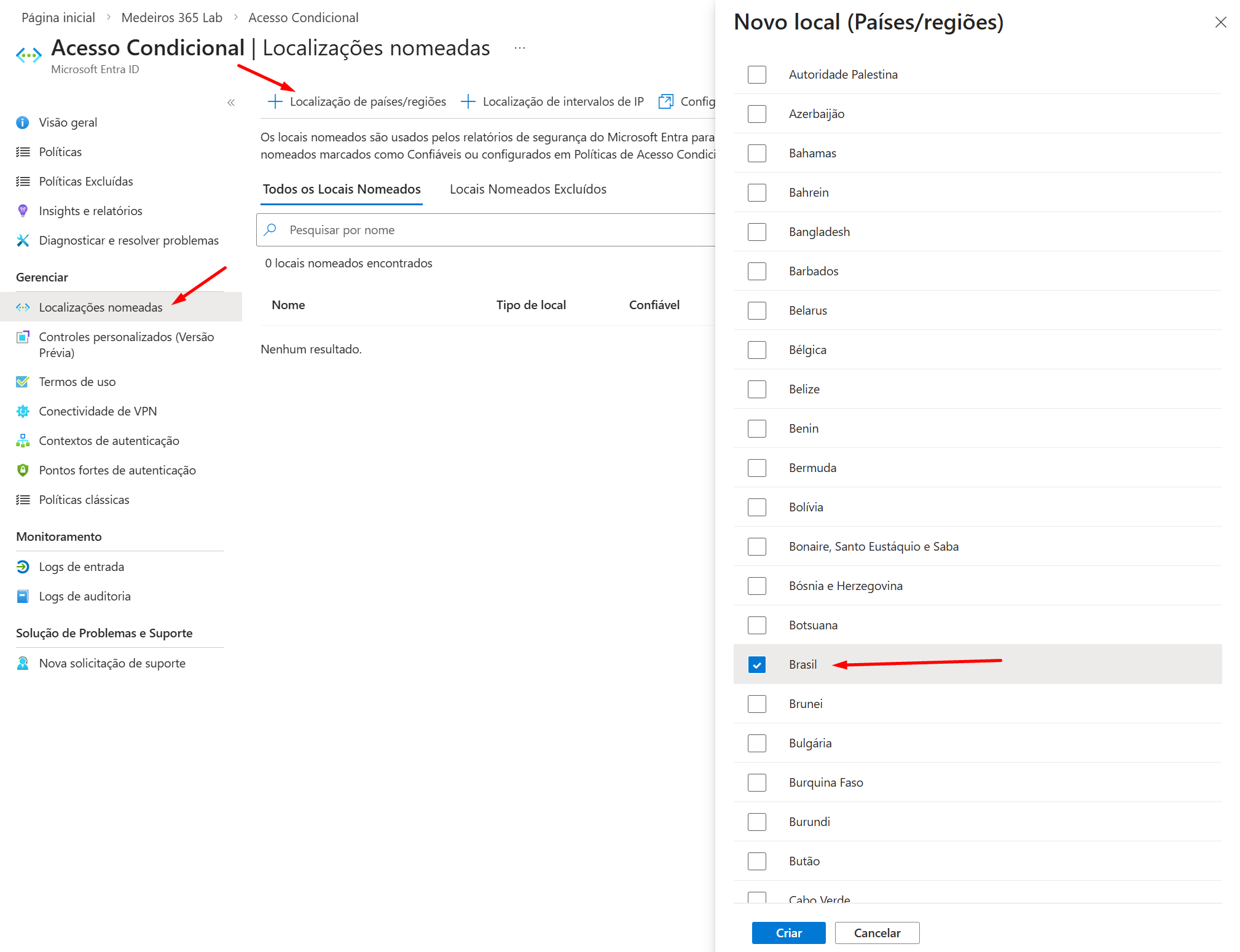 Configuração de Localização Nomeada